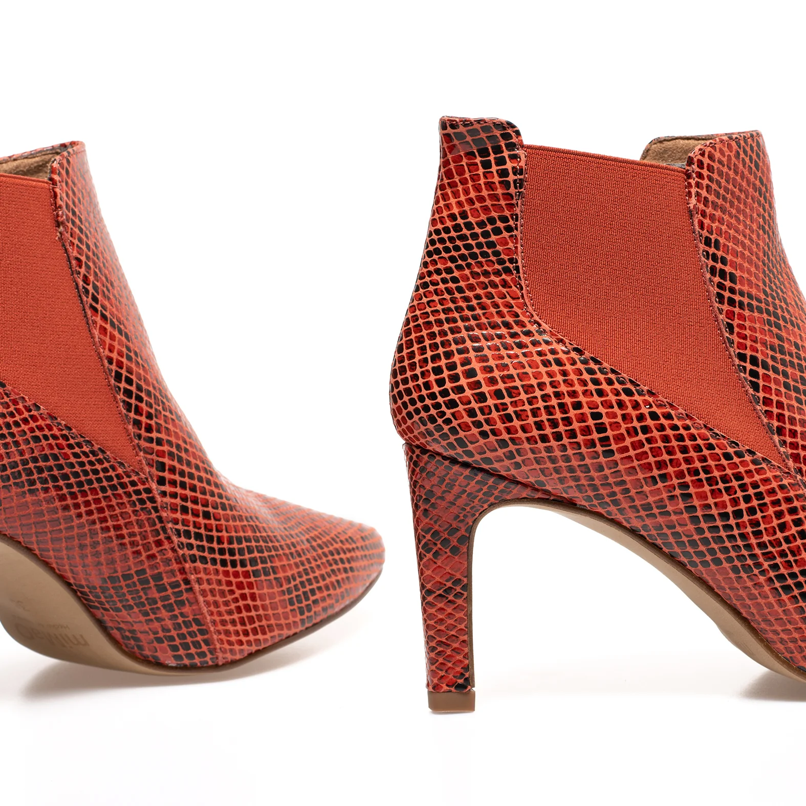 SAUVAGE Botín animal print tacón ROJO - Image 4