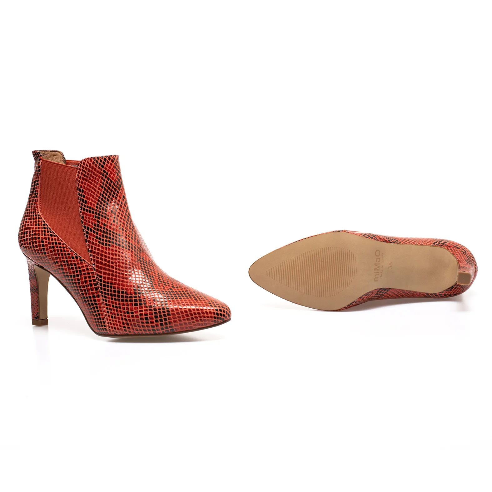 SAUVAGE Botín animal print tacón ROJO - Image 6