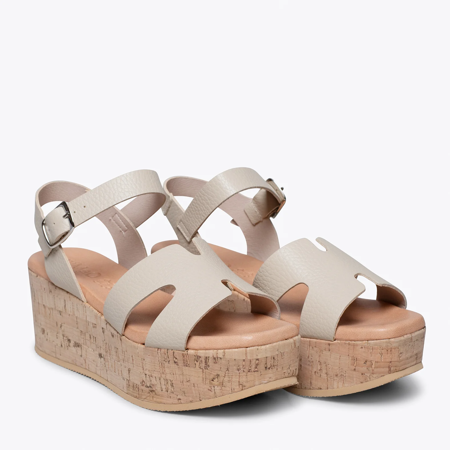 HACHE – Sandalia con cuña de corcho BEIGE - Image 2