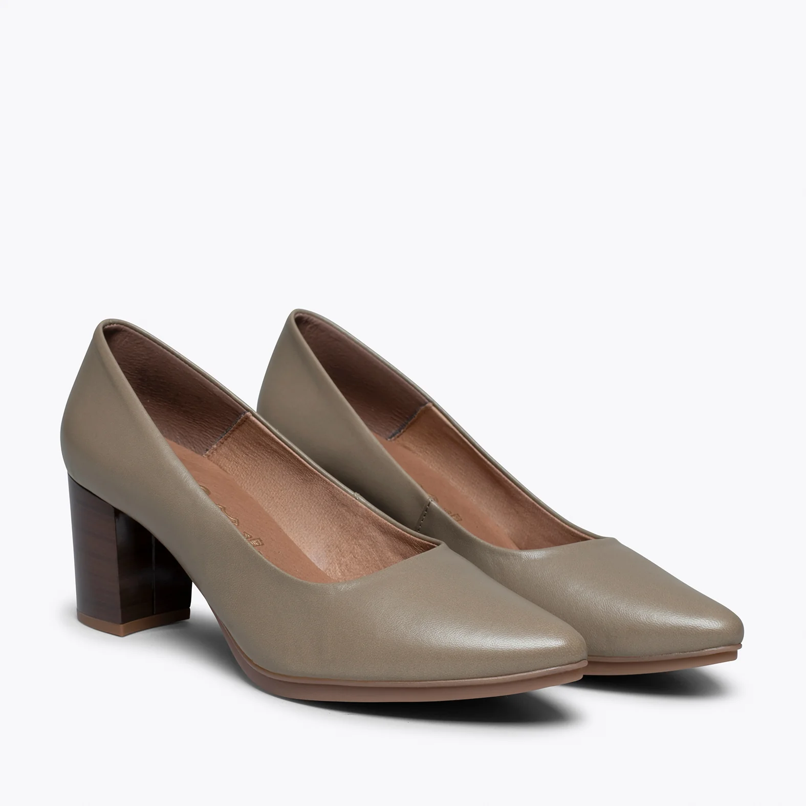URBAN S SALON - Zapato TAUPE con tacón madera - Image 2