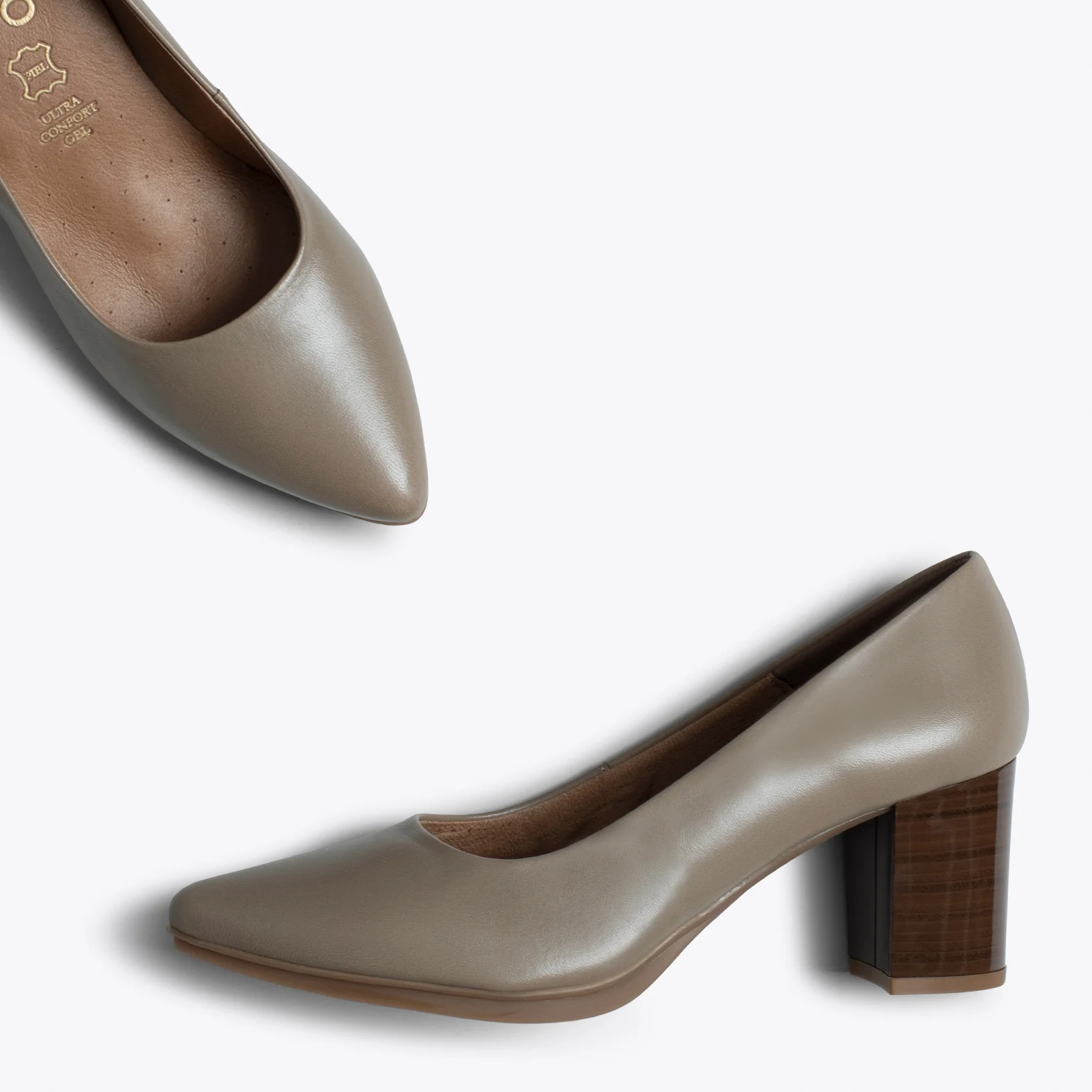URBAN S SALON - Zapato TAUPE con tacón madera - Image 5