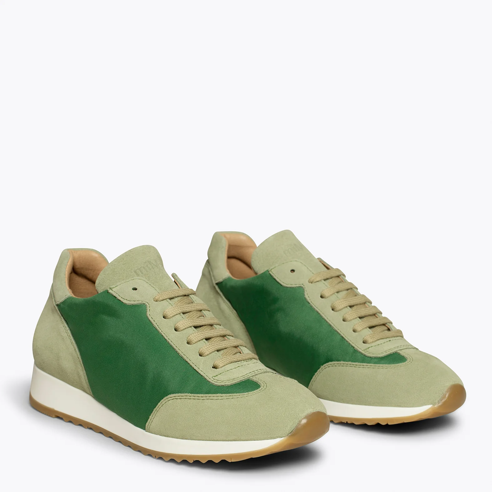 CASUAL – Deportiva de piel VERDE con nylon – Memory Absorber Foam - Image 3