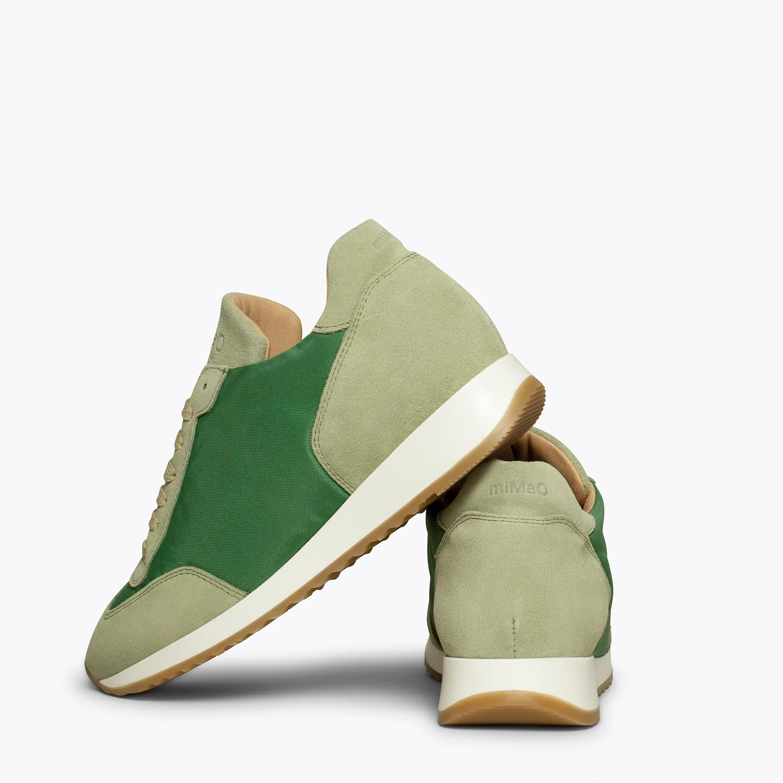 CASUAL – Deportiva de piel VERDE con nylon – Memory Absorber Foam - Image 4
