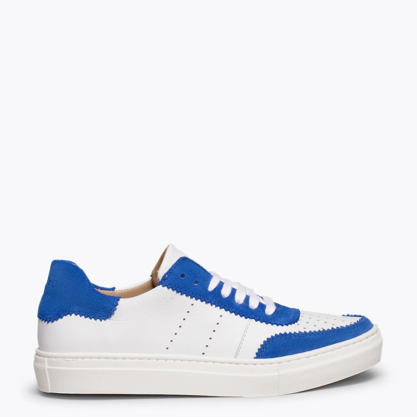 ROLLER Zapatillas Blancas de mujer con festón AZUL
