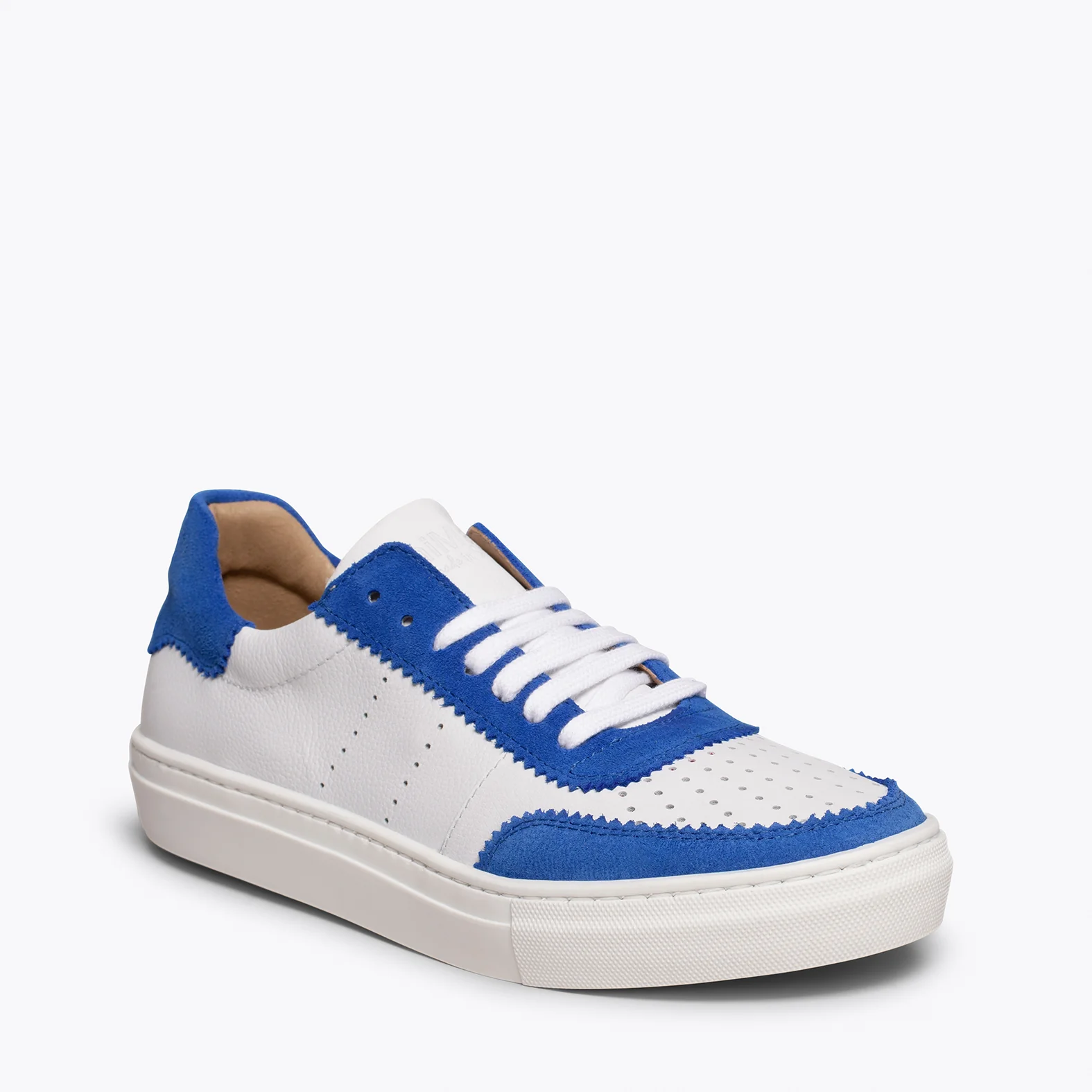 ROLLER Zapatillas Blancas de mujer con festón AZUL - Image 2