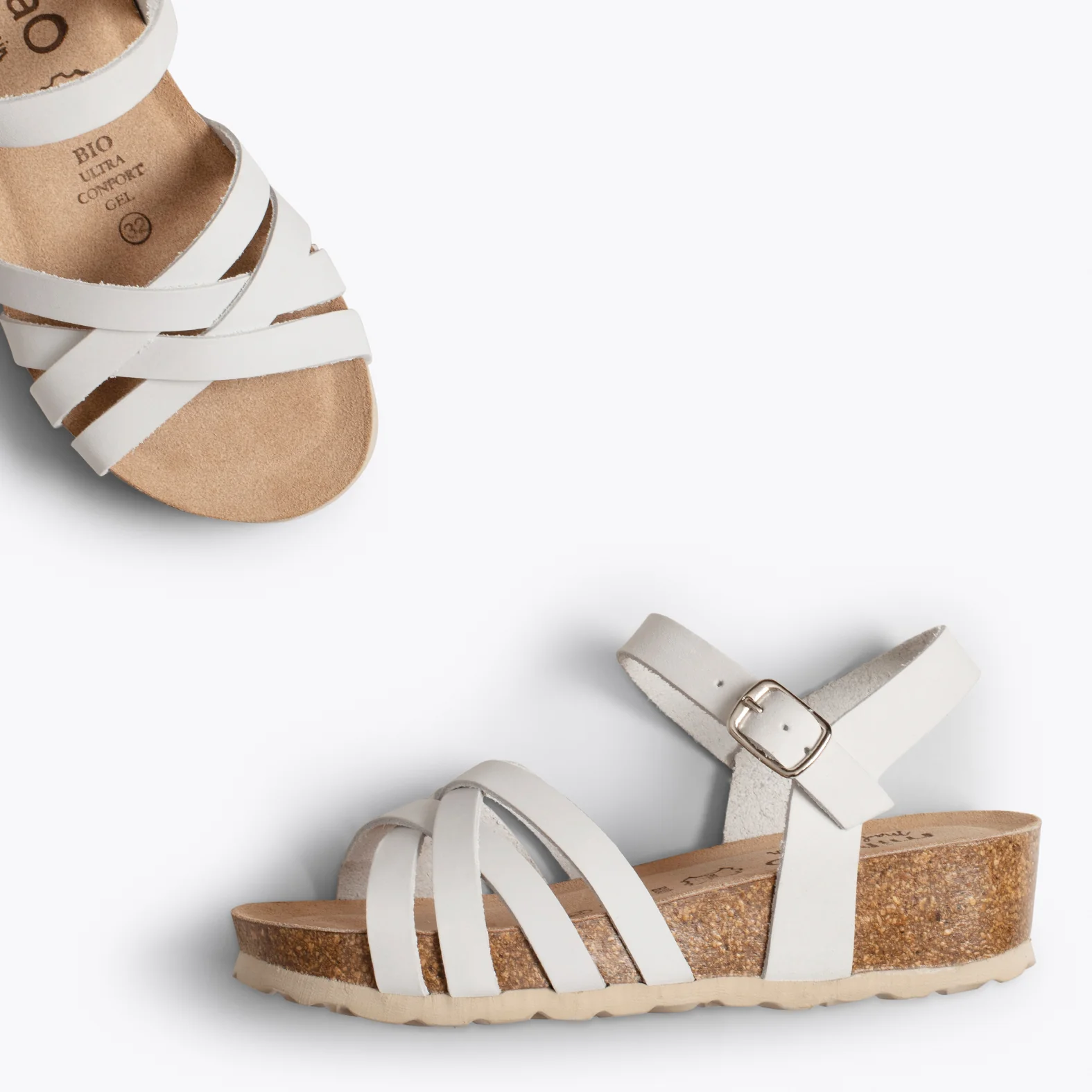PRINCESA Sandalias para niñas con cuña BLANCAS Bio - Image 6