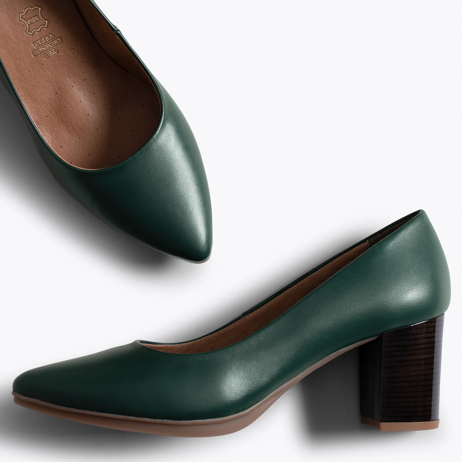 URBAN S SALON - Zapatos VERDE con tacón madera - Image 5