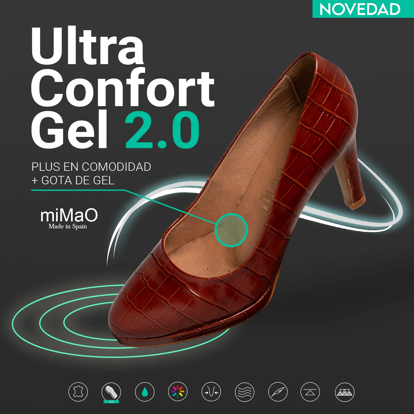 PLATAFORMA - Zapatos de tacón fino estampado coco NEGRO - Image 7