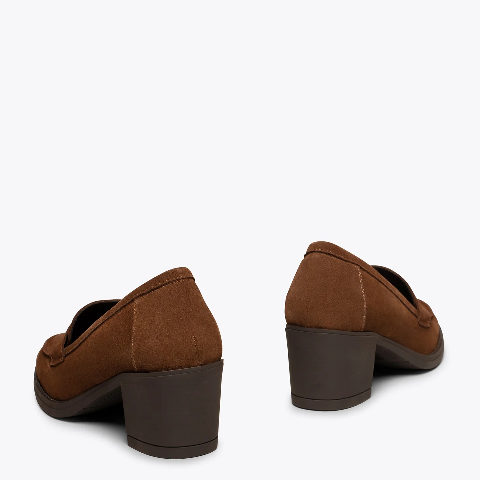 MOKKA Mocasines de mujer con tacón CUERO - Image 4