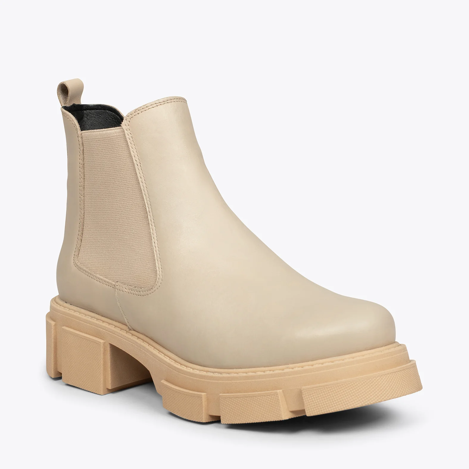 CANDEM - Botines track de piel BEIGE - Image 2