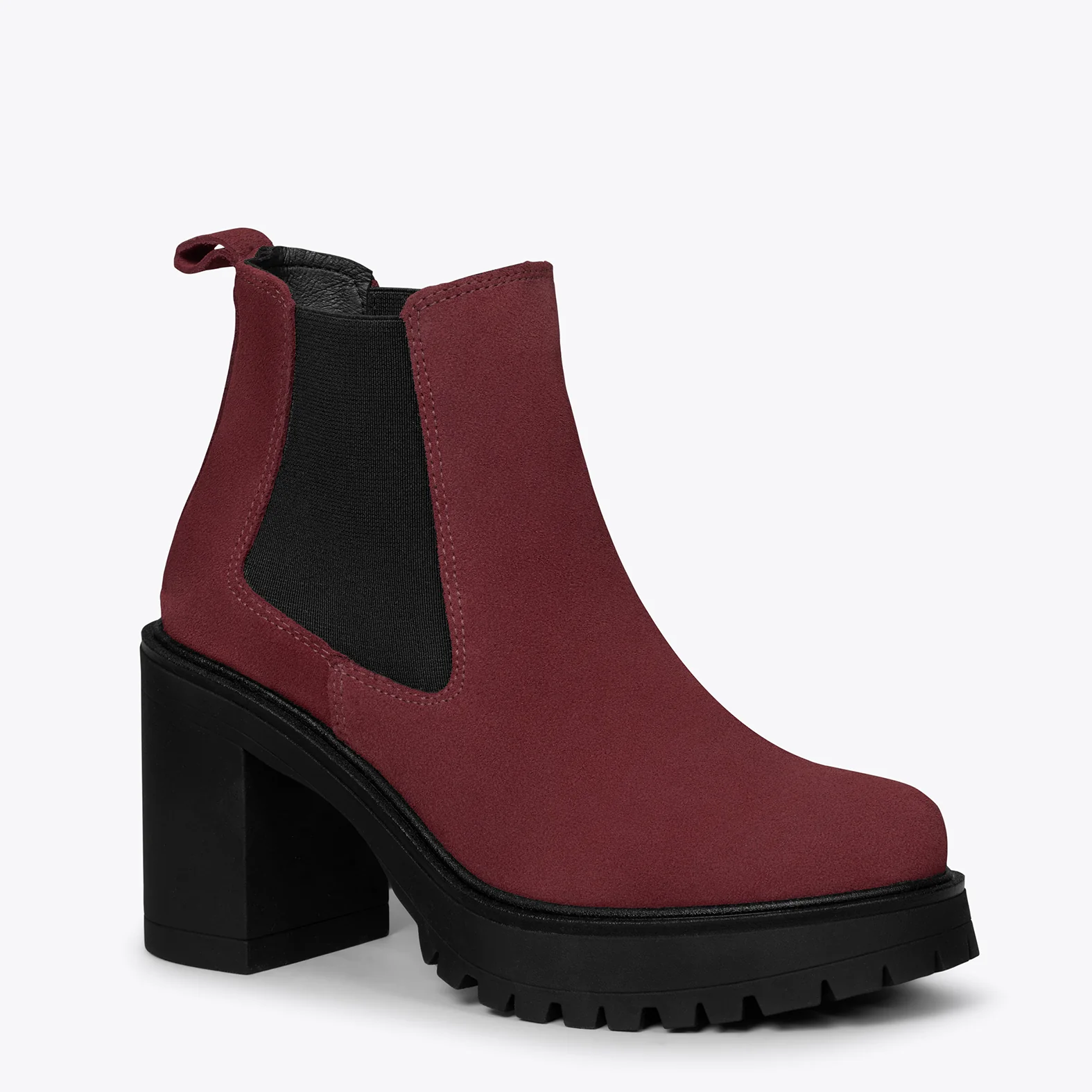 TOKIO - Botines BURDEOS con tacón y plataforma - Image 2