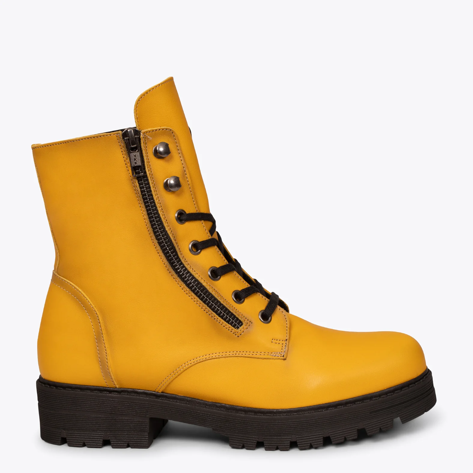 MILITAR - Botas militares de mujer AMARILLO