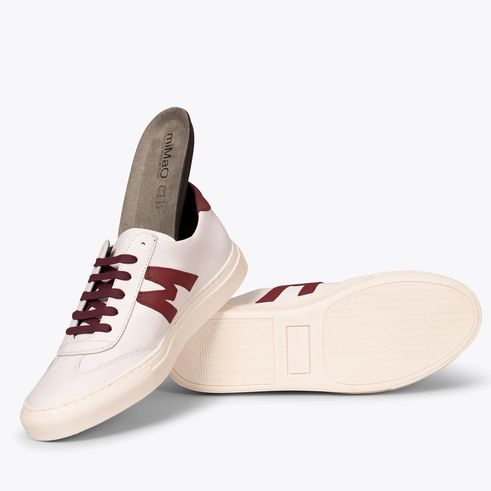 MÓNACO Zapatillas casual de hombre con logo en BURDEOS - Image 4