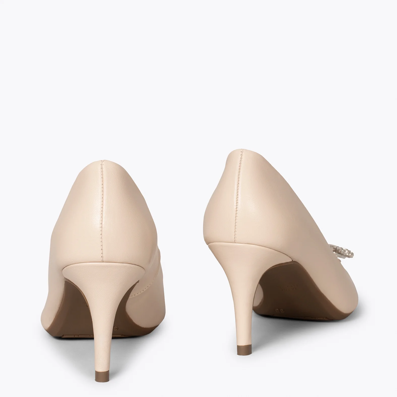 ELLA - Zapatos de tacón fino BEIGE con pedrería - Image 3