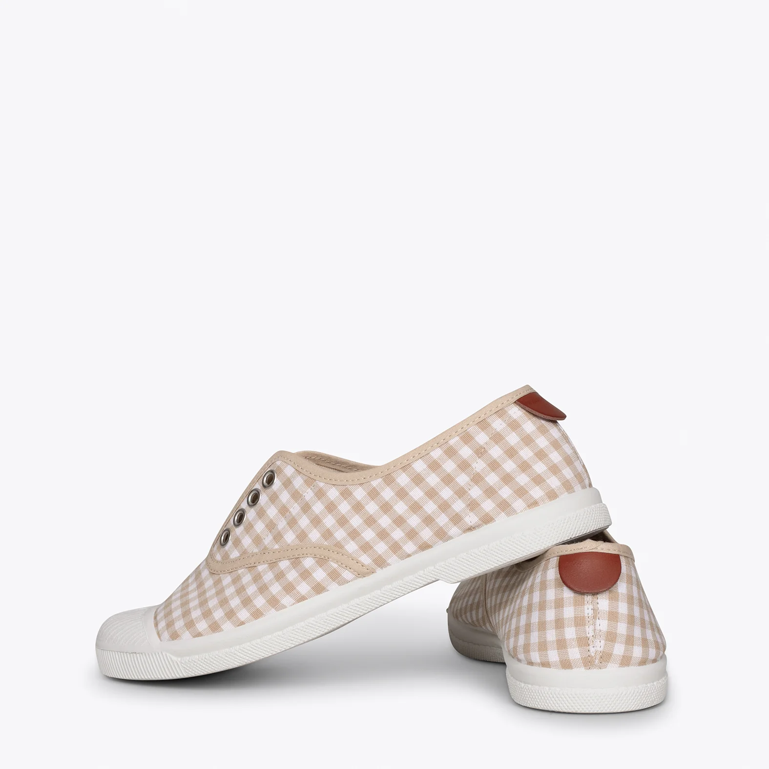 WAY - Zapatillas sin cordones de lona vichy BEIGE - Image 4