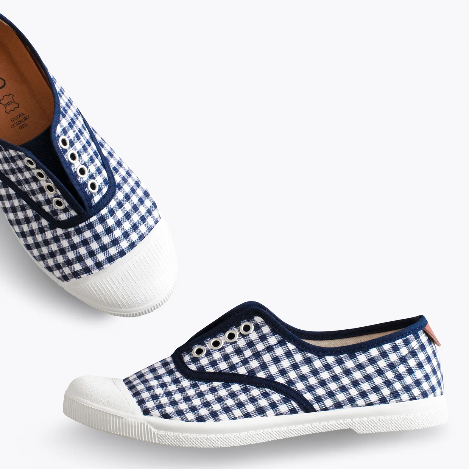 WAY - Zapatillas sin cordones de lona vichy MARINO - Image 3
