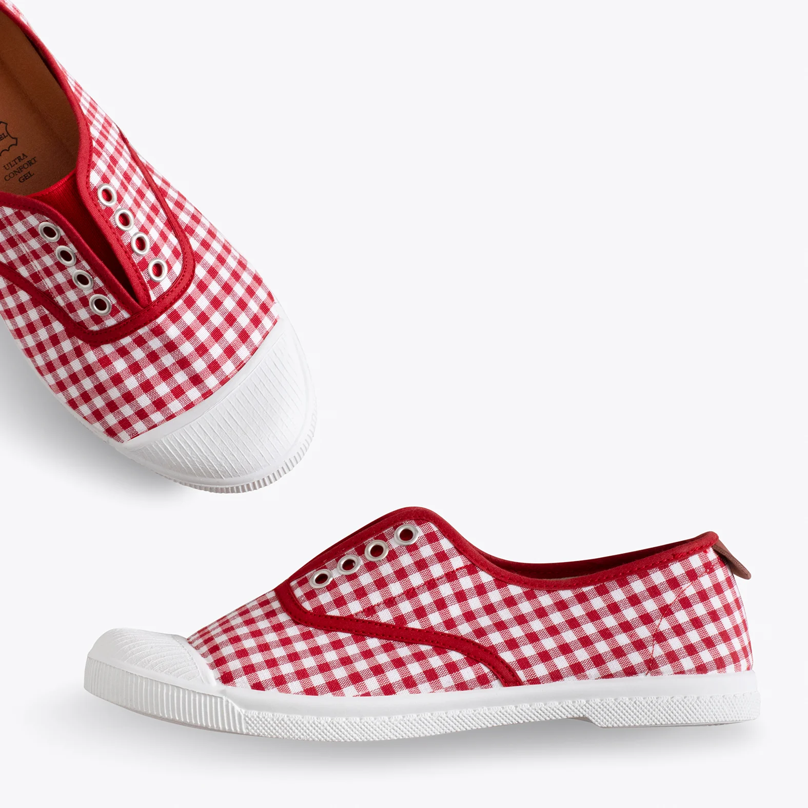 WAY - Zapatillas sin cordones de lona vichy ROJO - Image 3