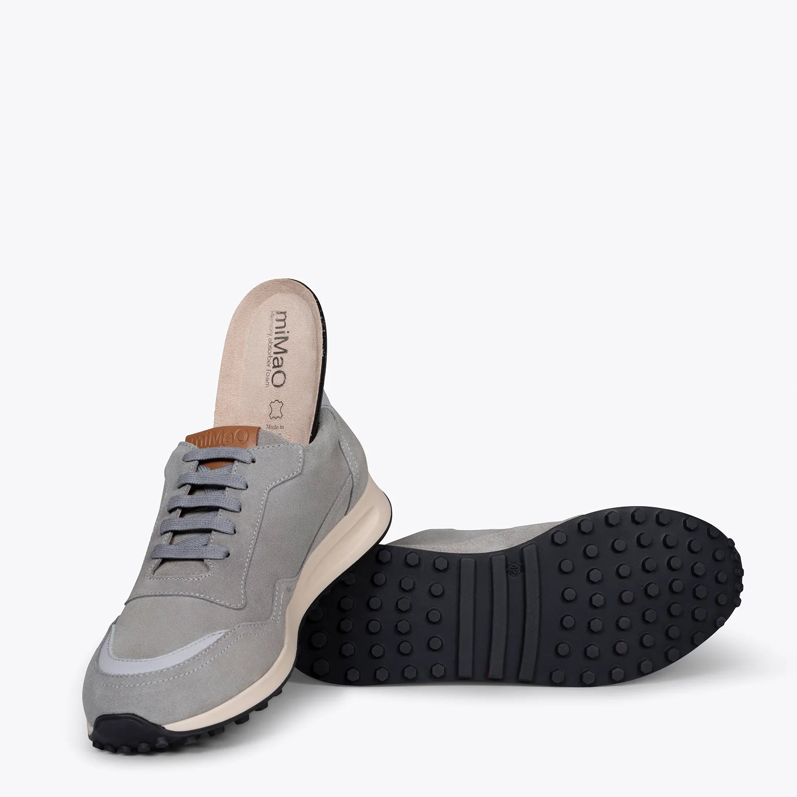 BOSTON - Zapatillas de piel para hombre GRIS - Image 5
