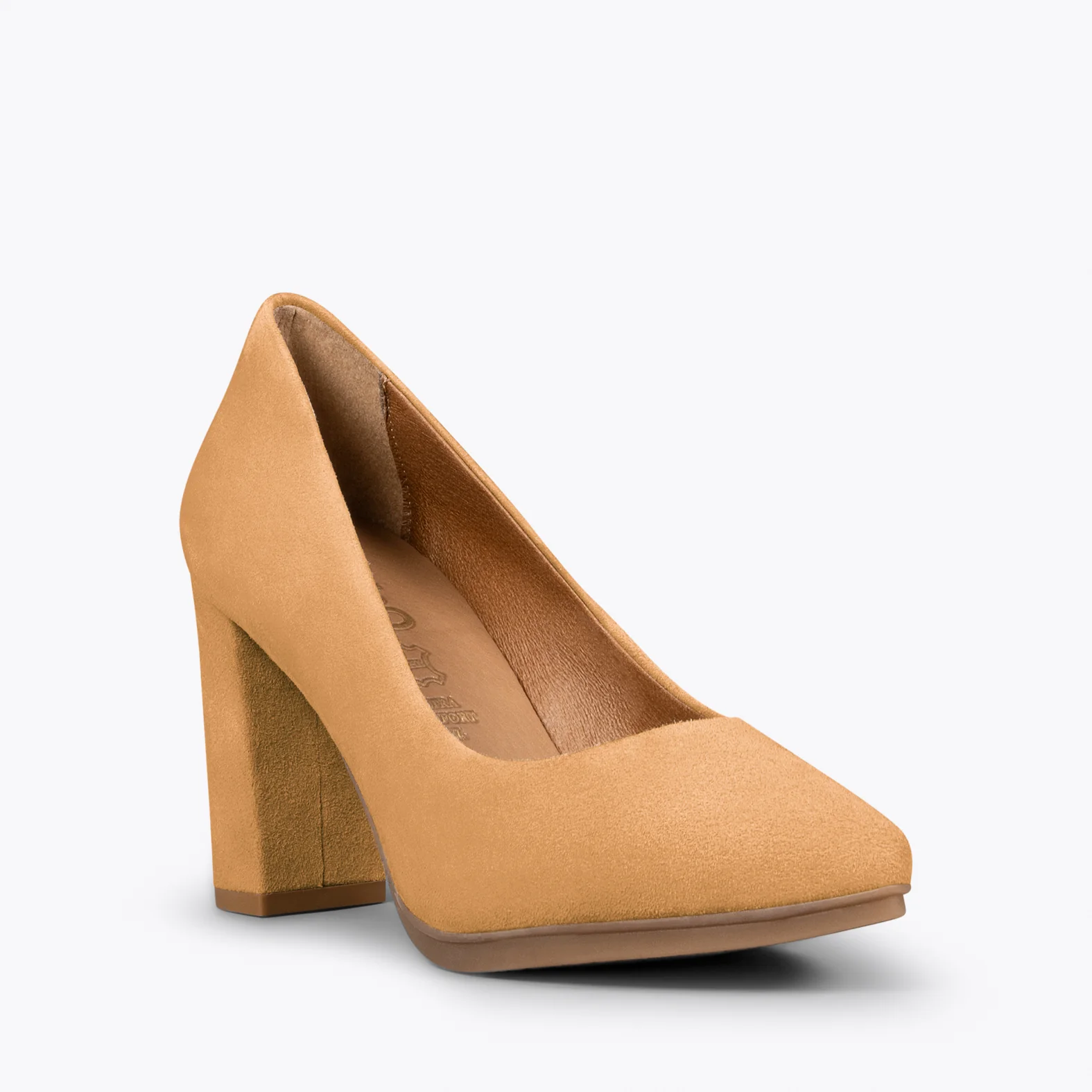 URBAN – Zapatos de tacón alto de ante CAMEL - Image 2