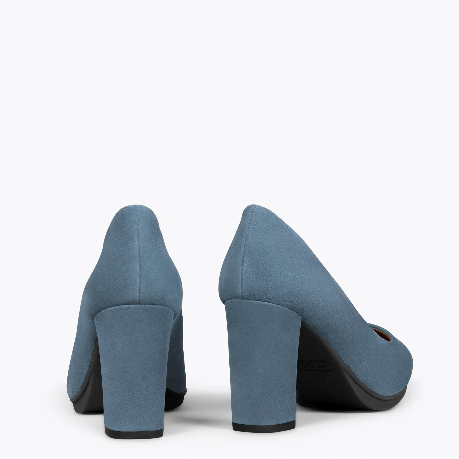 URBAN – Zapatos de tacón alto de ante AZUL - Image 4