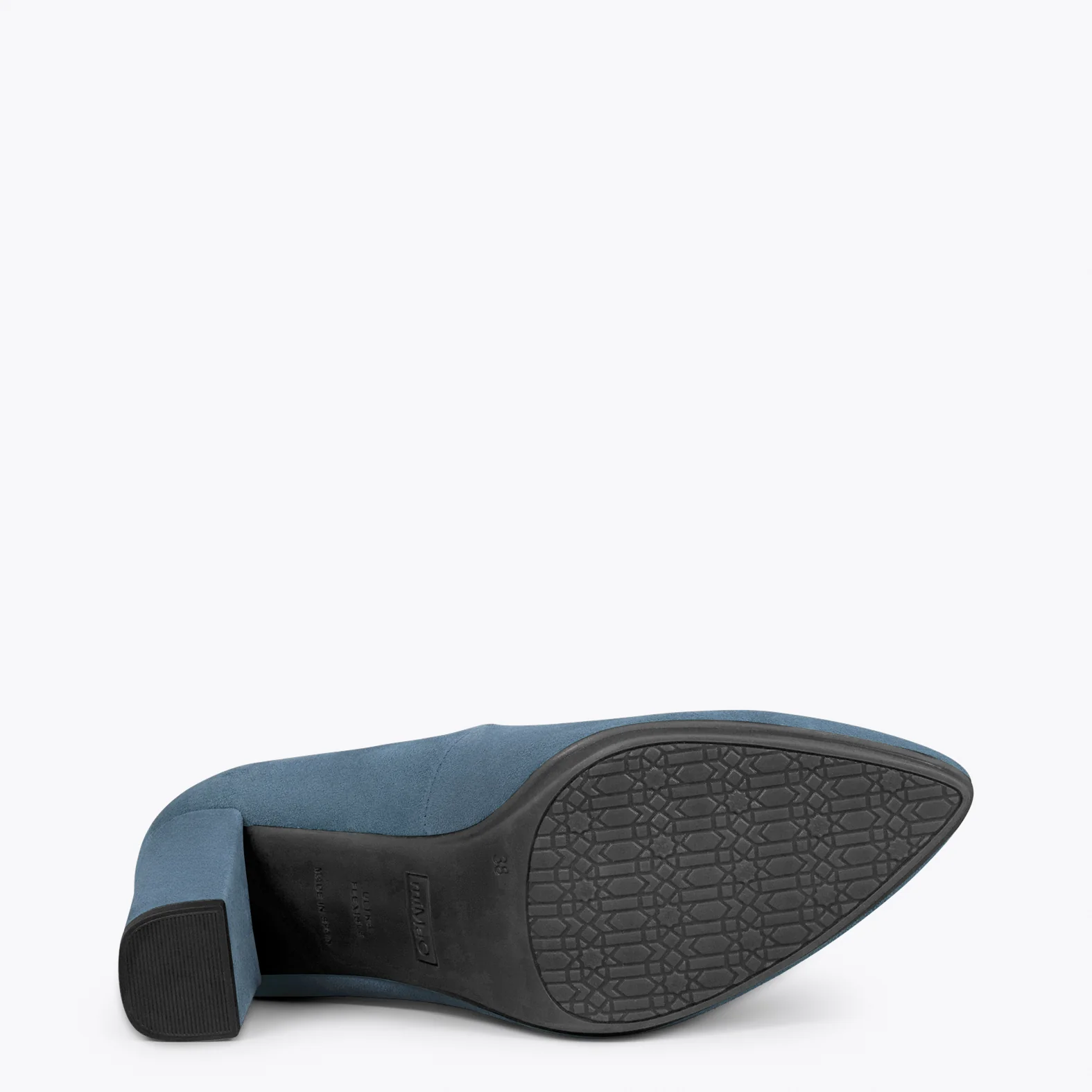 URBAN – Zapatos de tacón alto de ante AZUL - Image 5