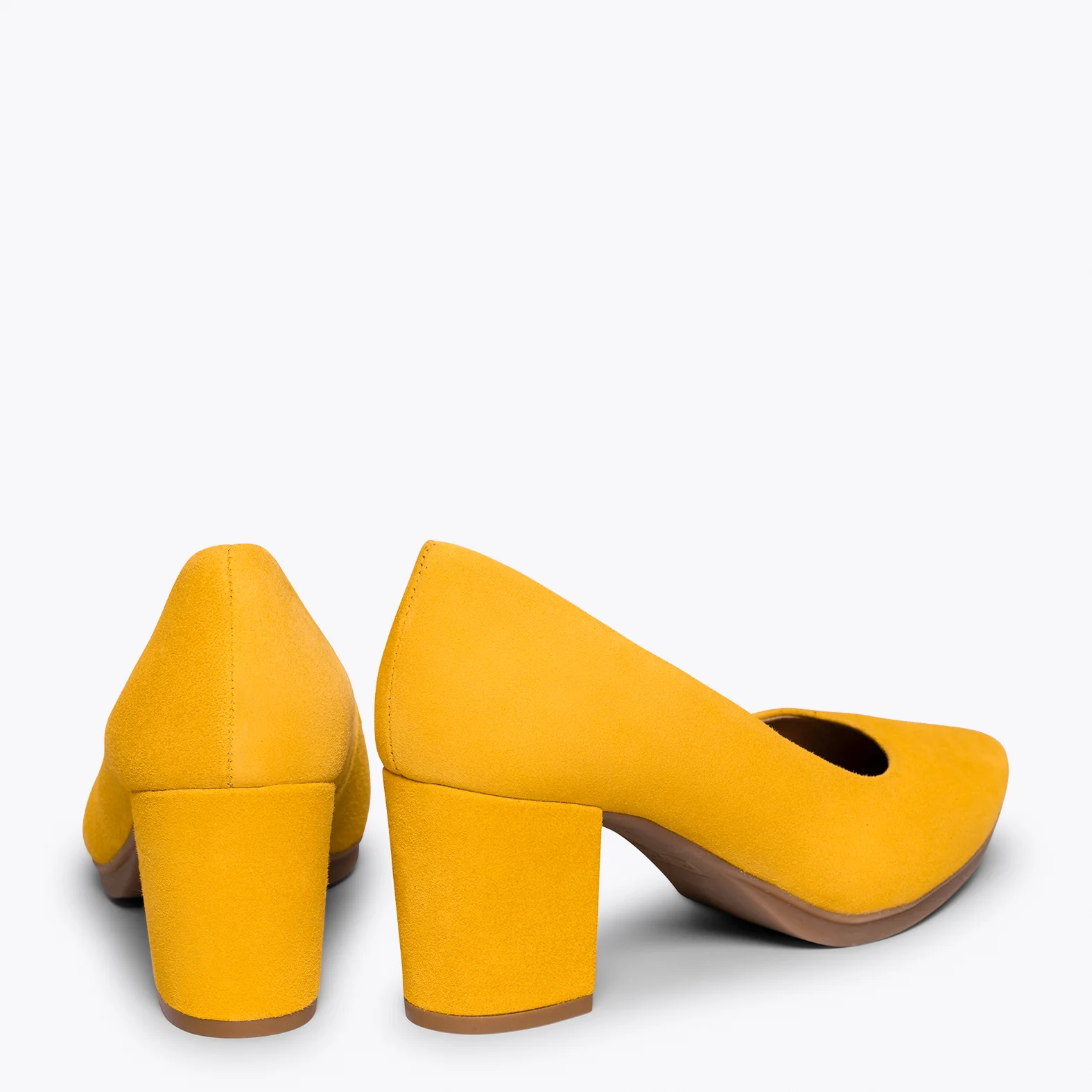 URBAN S – Zapatos de tacón medio de ante AMARILLO - Image 4