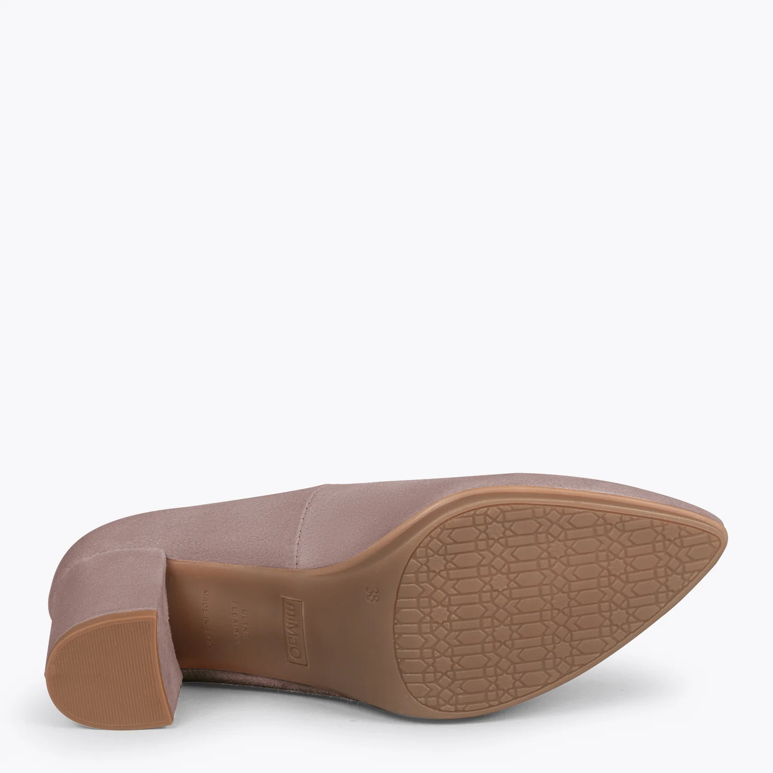 URBAN S - Zapatos de tacón medio de ante TAUPE - Image 5