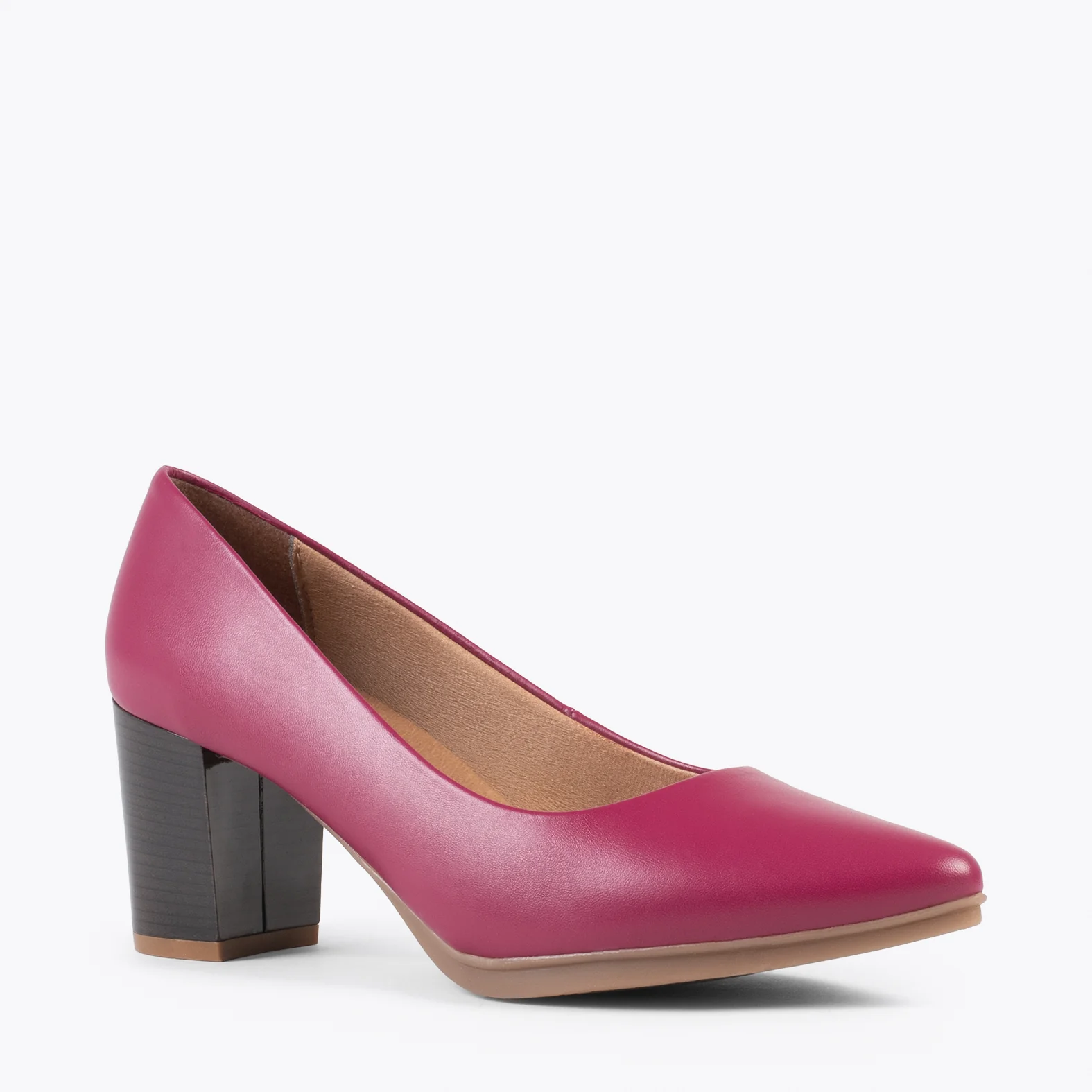 URBAN S SALON – Zapatos de tacón medio de napa BURDEOS - Image 2
