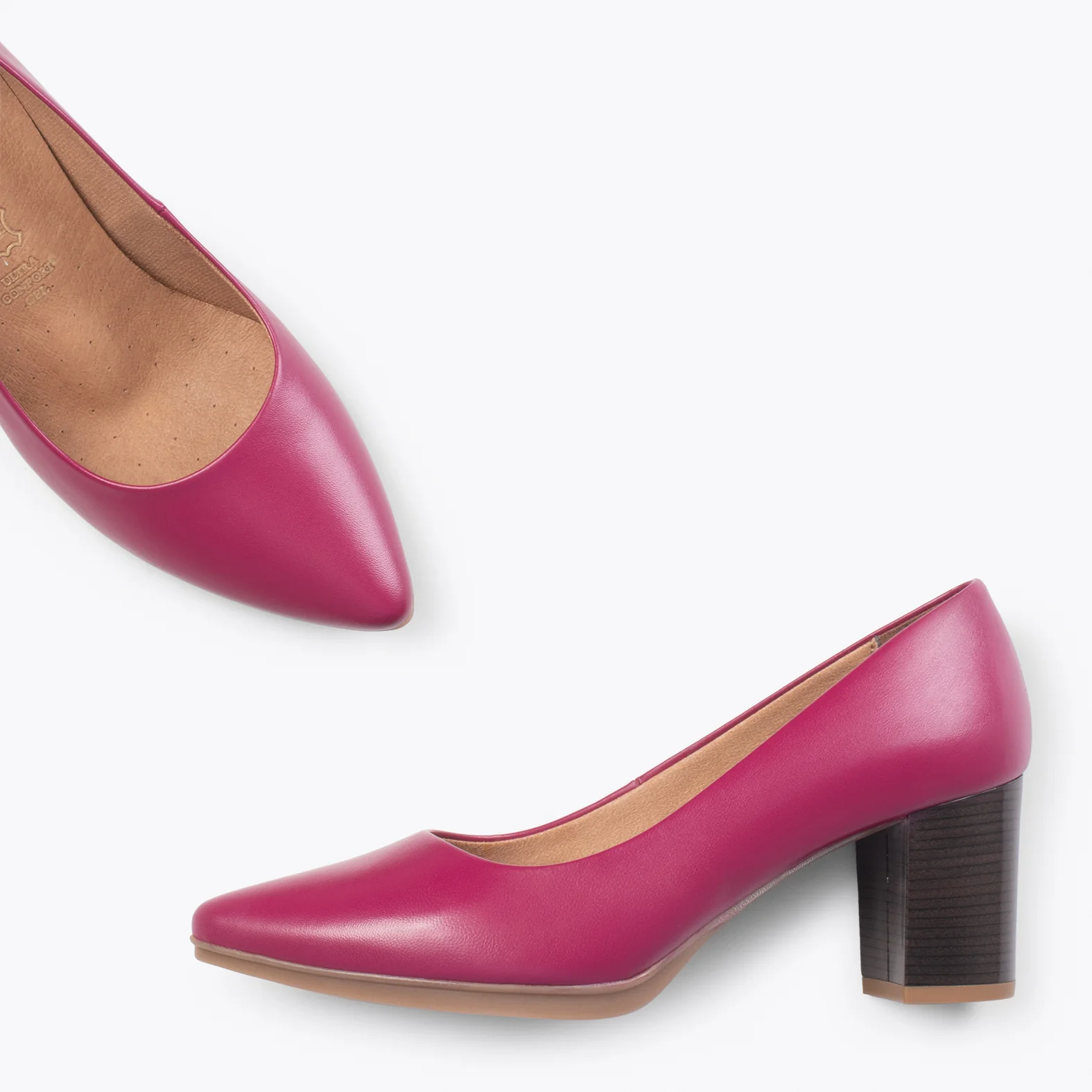 URBAN S SALON – Zapatos de tacón medio de napa BURDEOS - Image 3