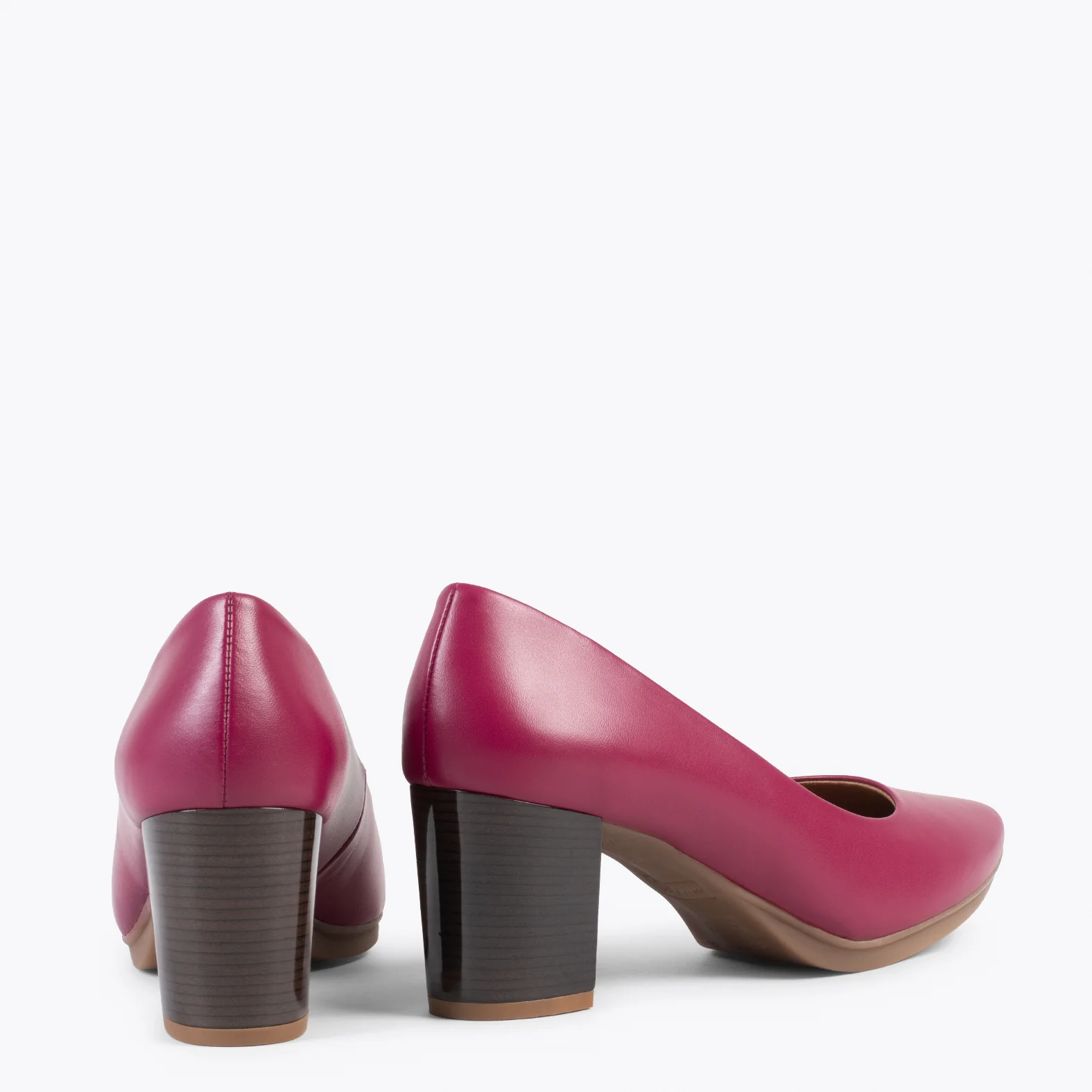 URBAN S SALON – Zapatos de tacón medio de napa BURDEOS - Image 4