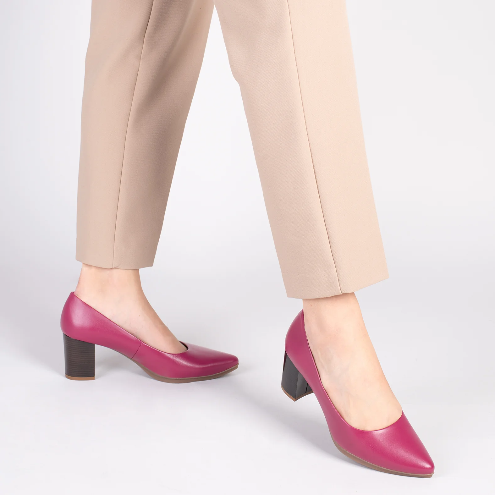 URBAN S SALON – Zapatos de tacón medio de napa BURDEOS - Image 6