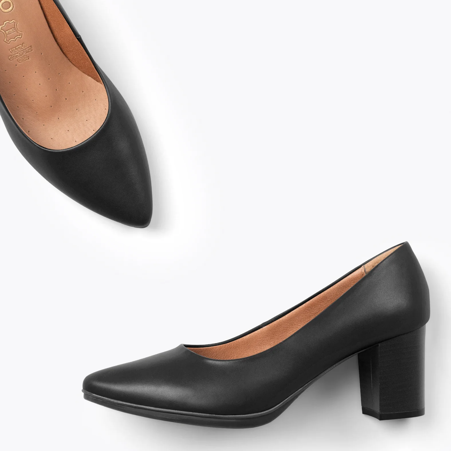 URBAN S SALON – Zapatos de tacón medio de napa NEGRO - Image 3
