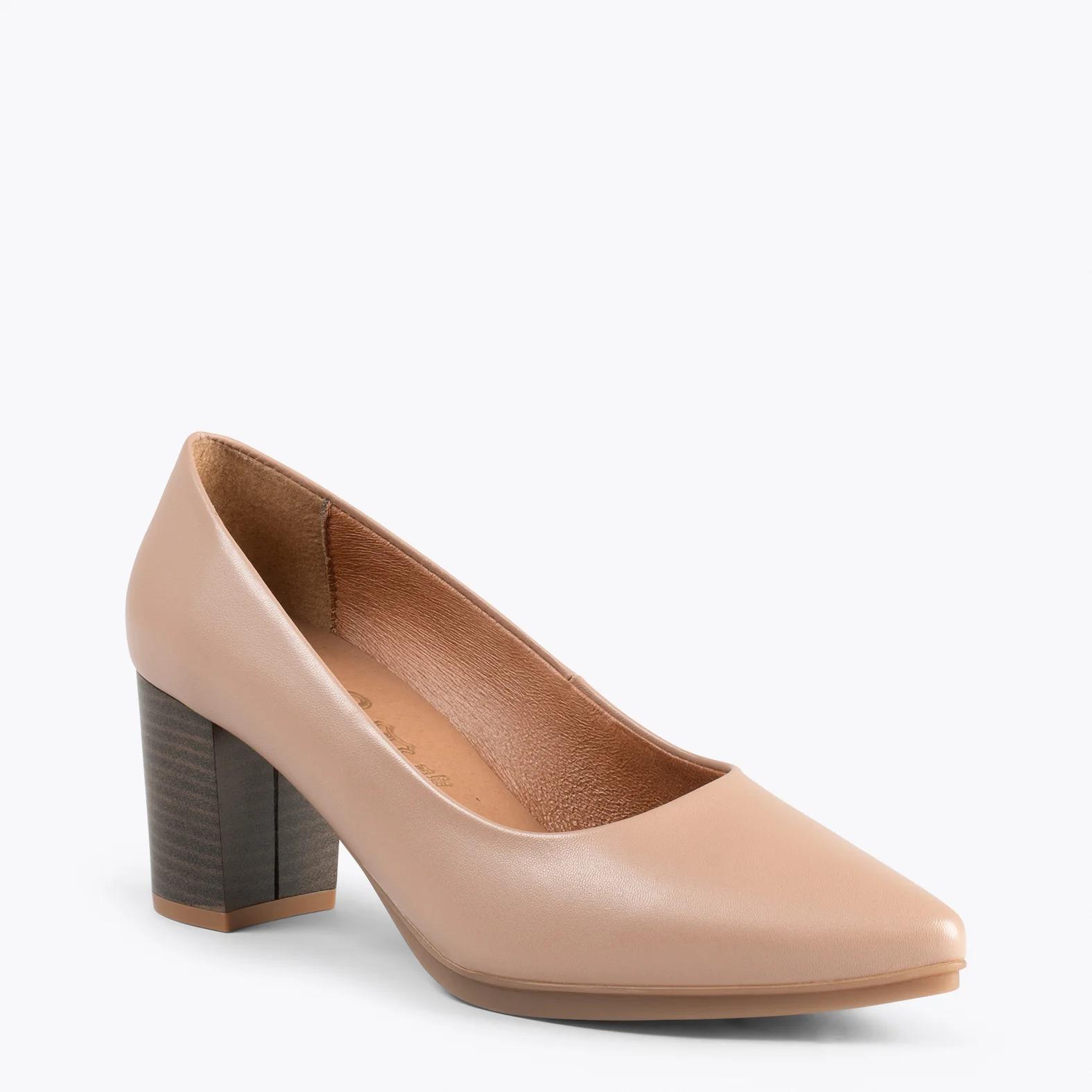 URBAN S SALON – Zapatos de tacón medio de napa TAUPE - Image 2