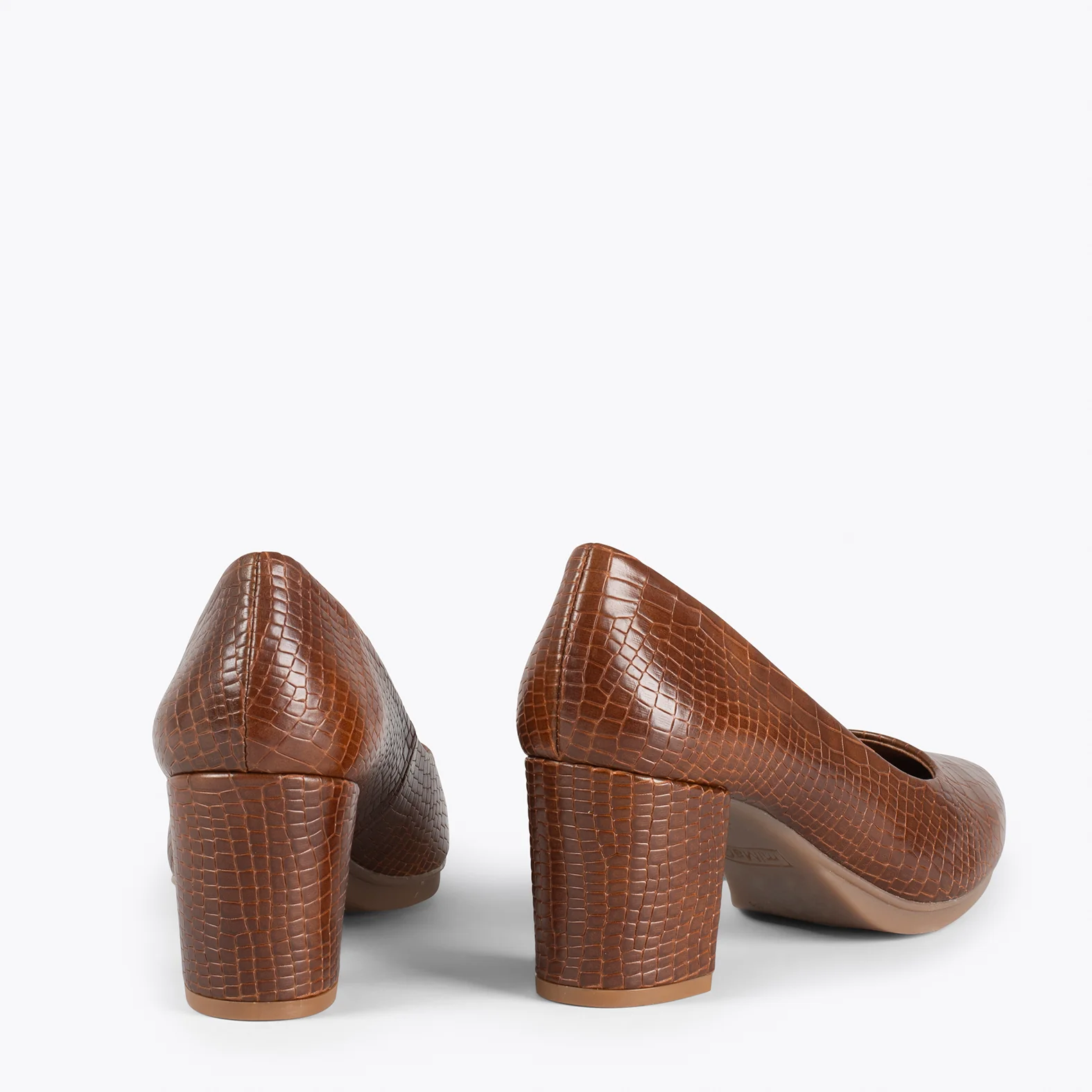 URBAN S COCO – Zapatos de tacón con textura de cocodrilo MARRÓN - Image 4