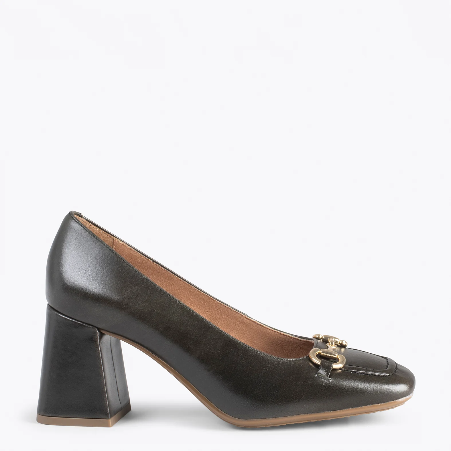 MÍA – Zapatos con tacón bloque VERDE OSCURO