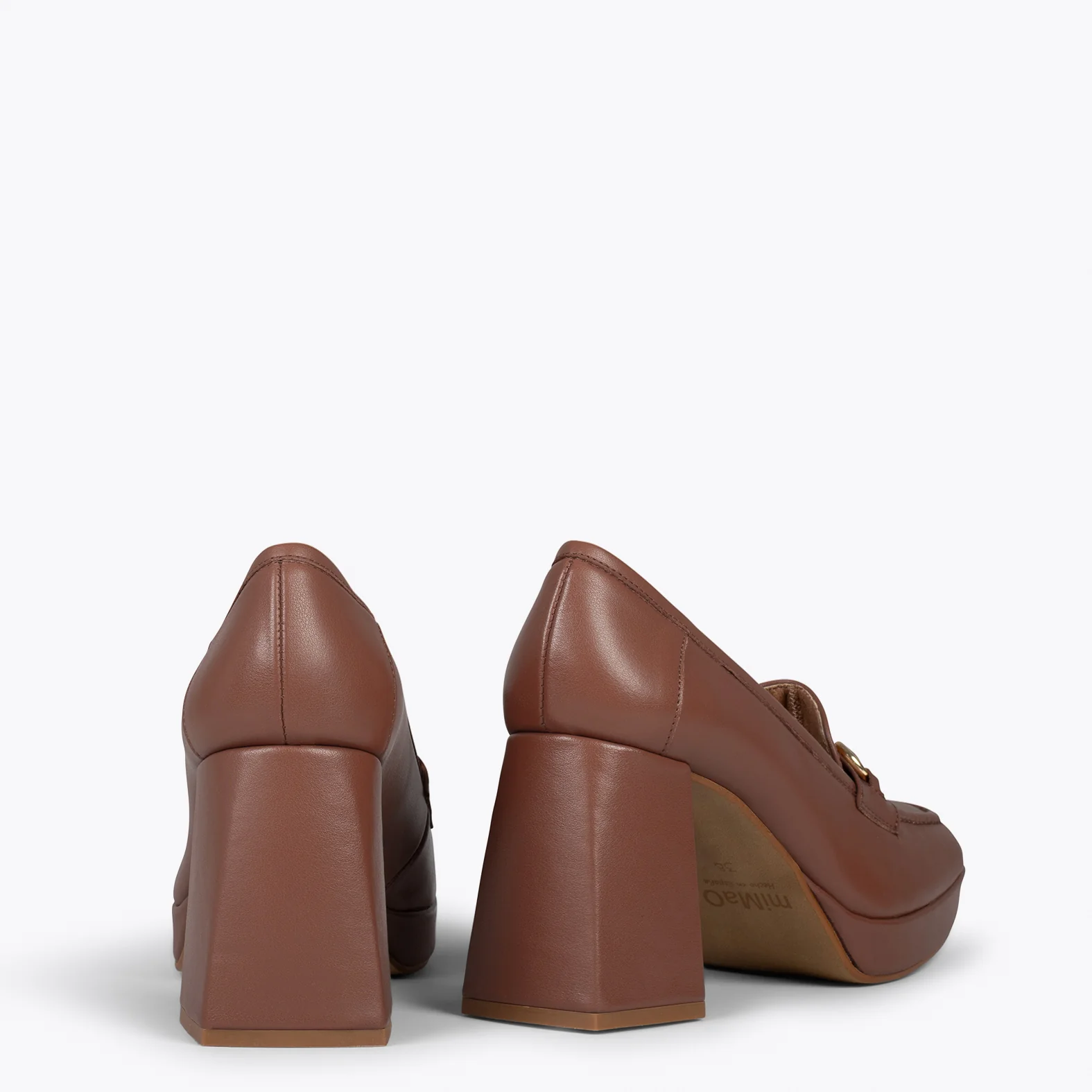 ANNETTE – Mocasines de mujer con tacón y plataforma MARRÓN - Image 4