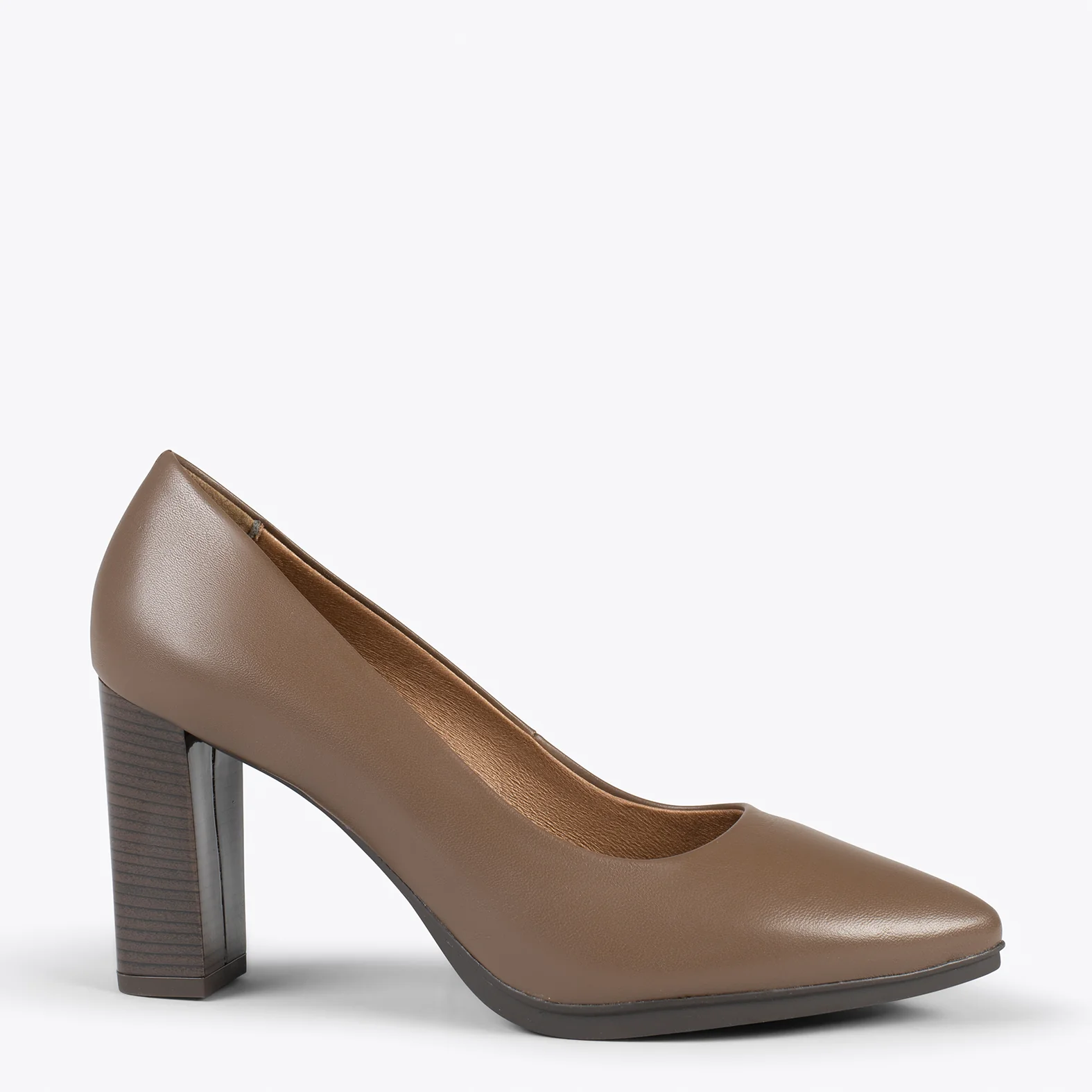 URBAN BRILLO – Zapatos de tacón alto de napa MARRÓN