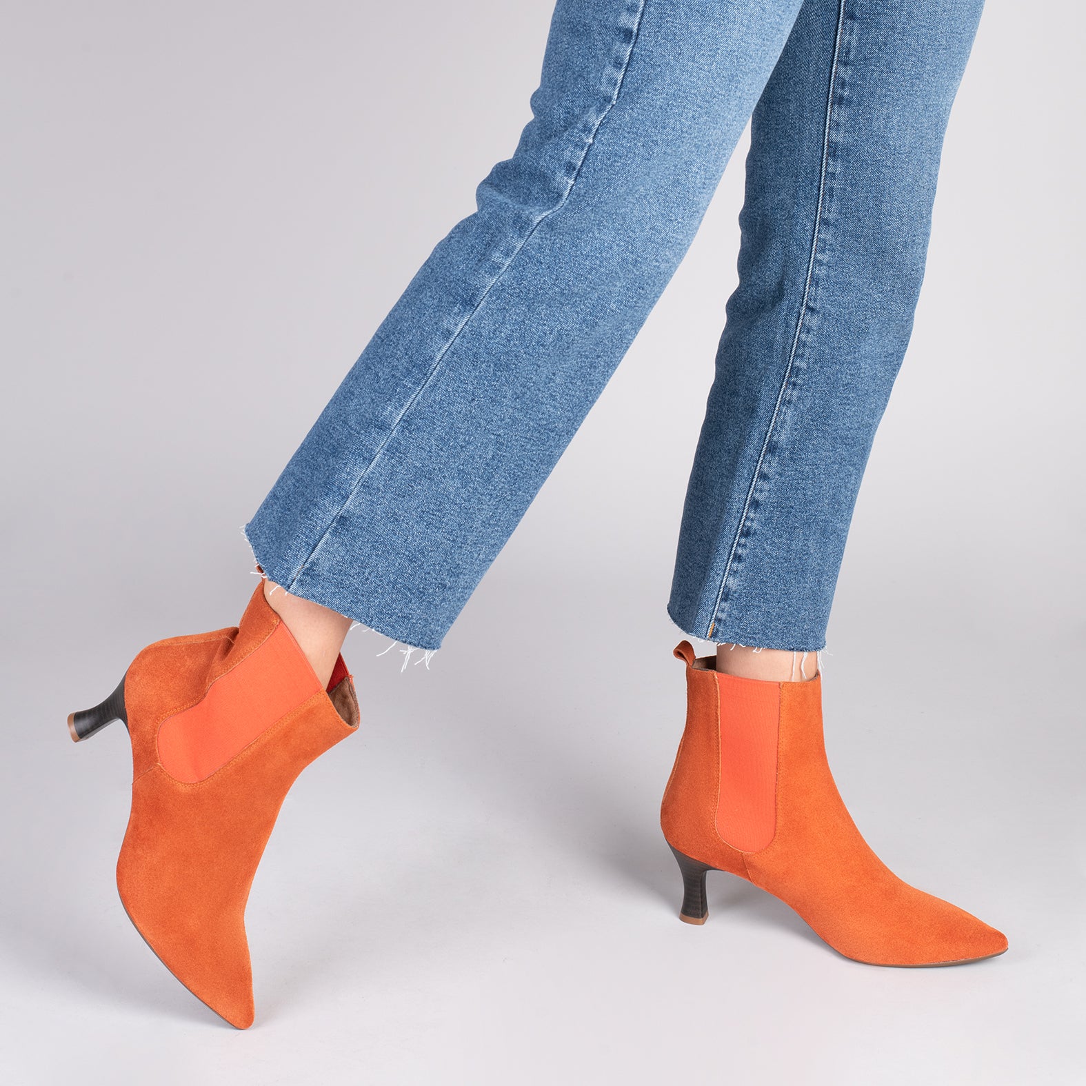 CHIC – Botines chelsea con tacón NARANJA - Image 7