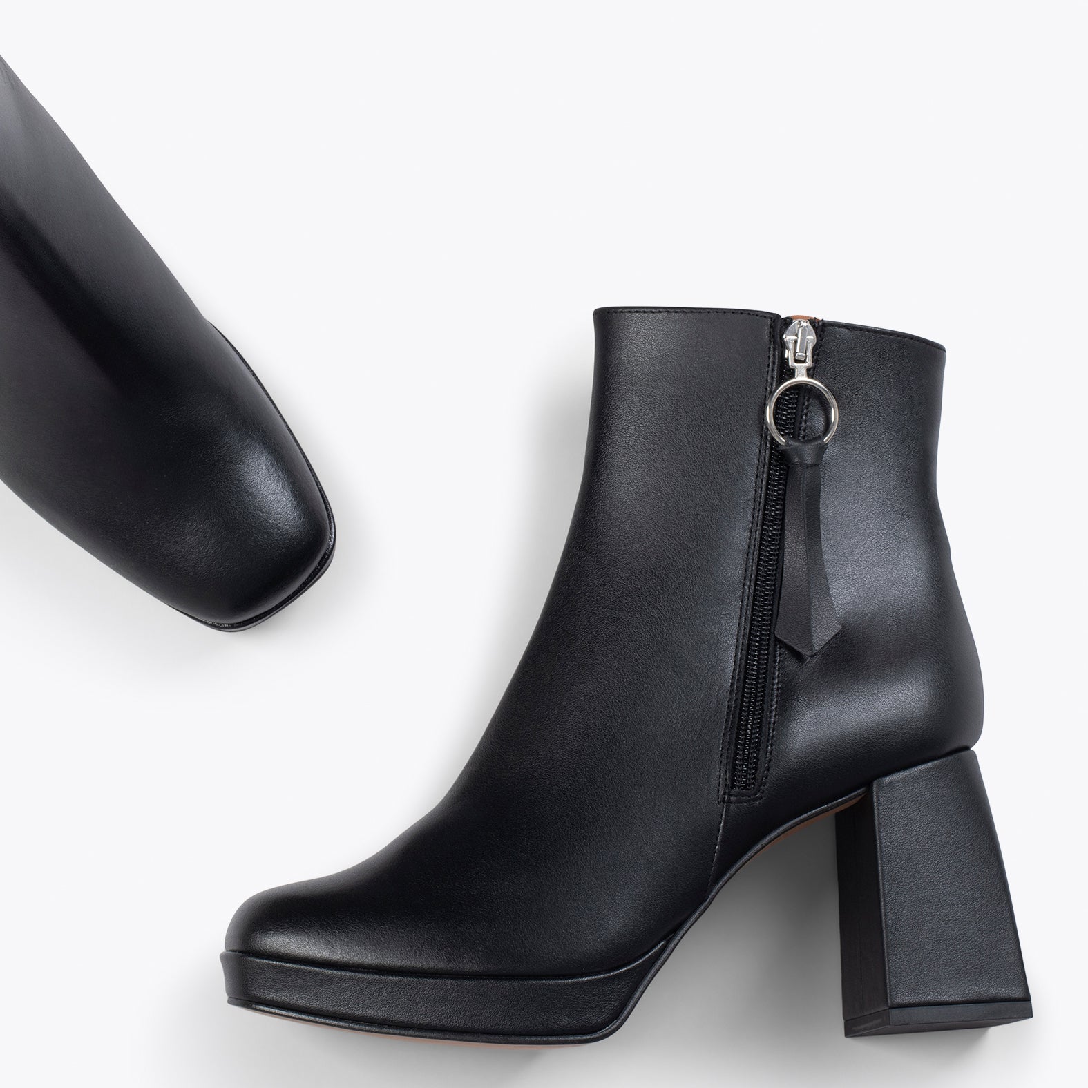 SIENA – Botines de tacón bloque con plataforma NEGRO - Image 4