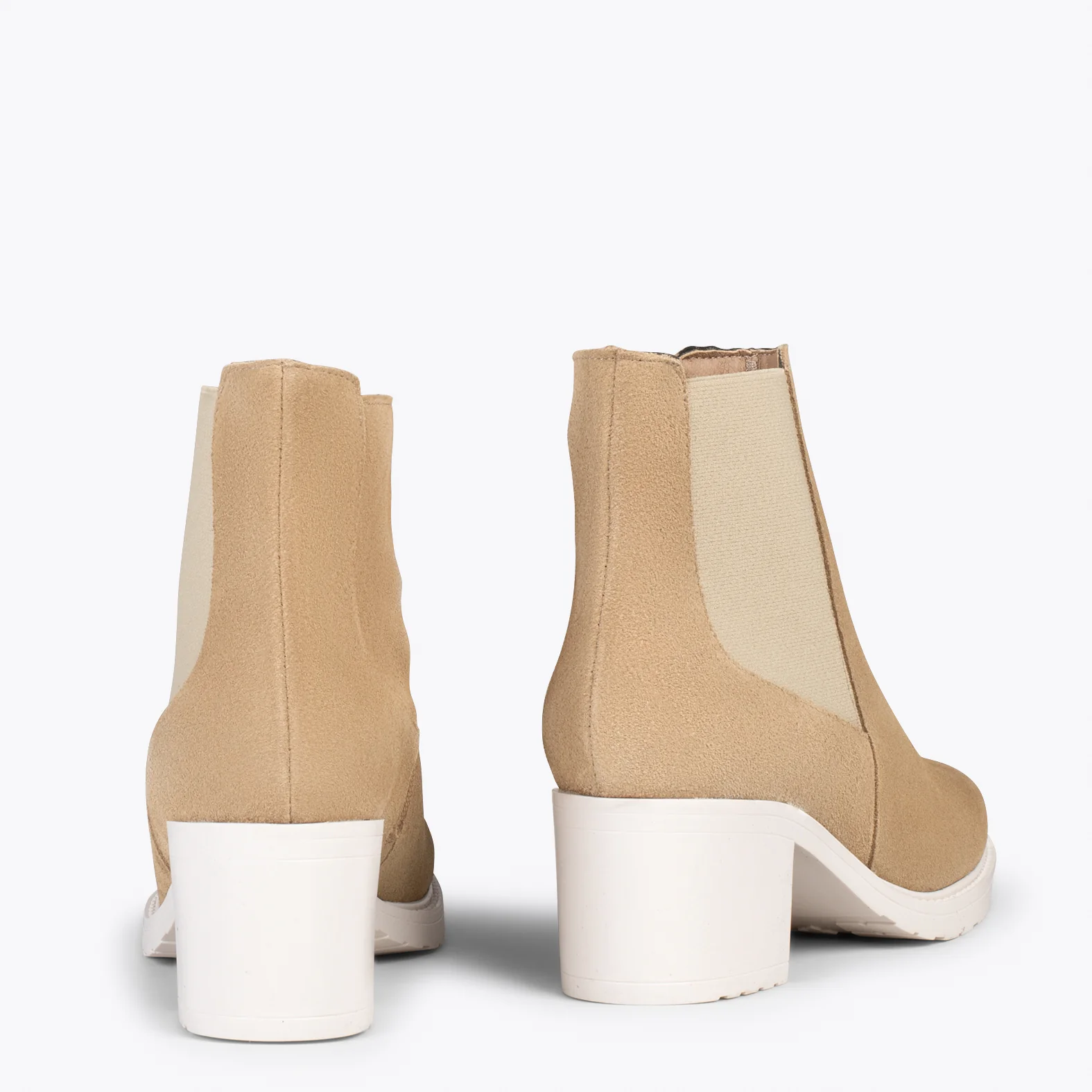 TEEN – Botines de tacón ancho BEIGE - Image 4