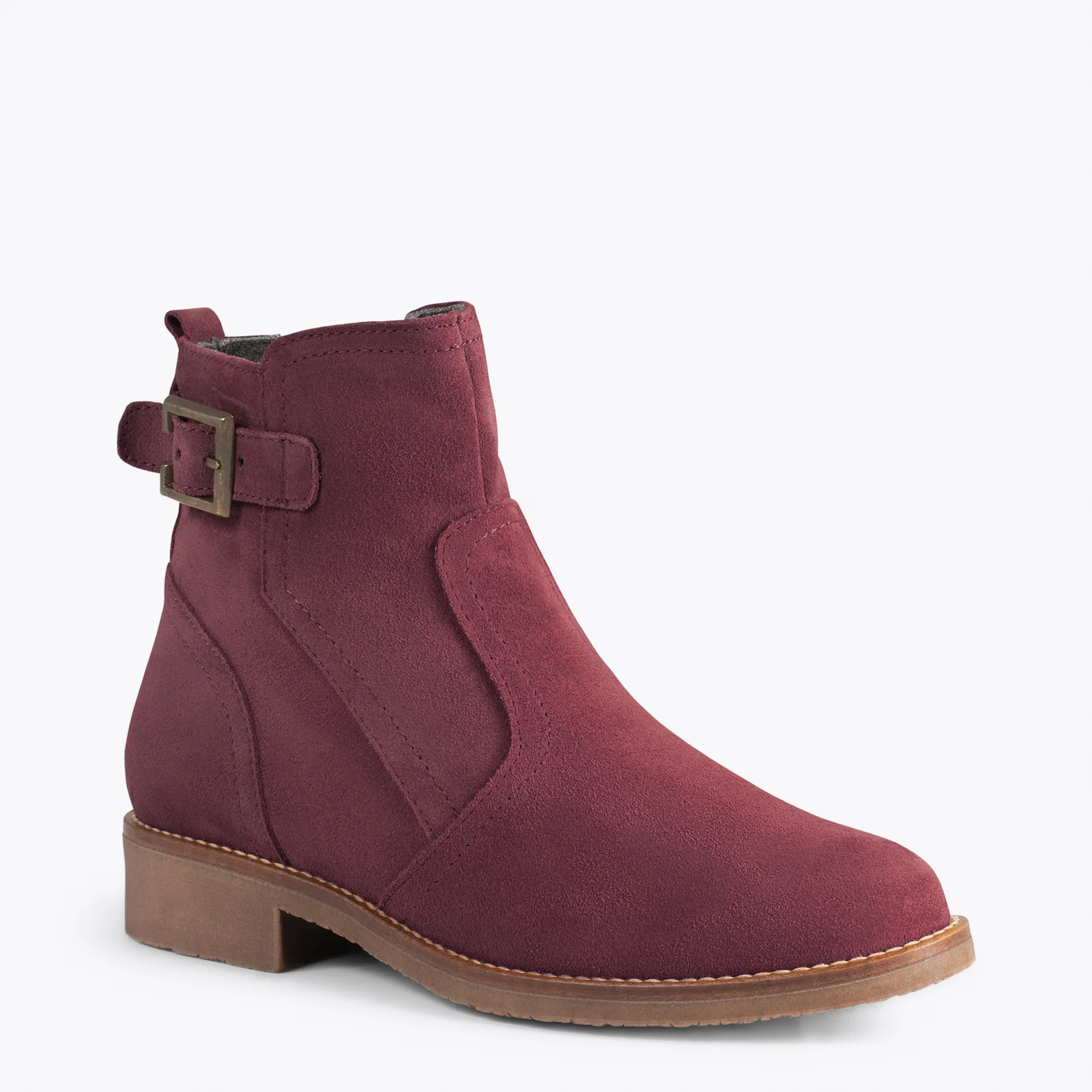 BIKER – Botines bajos con hebilla BURDEOS - Image 2
