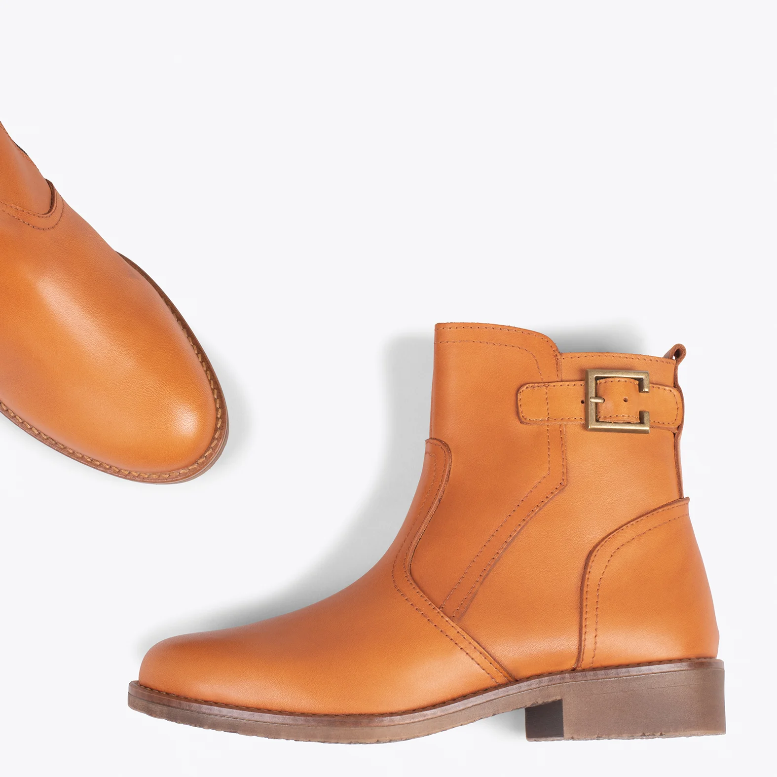 BIKER – Botines bajos con hebilla MARRÓN - Image 3