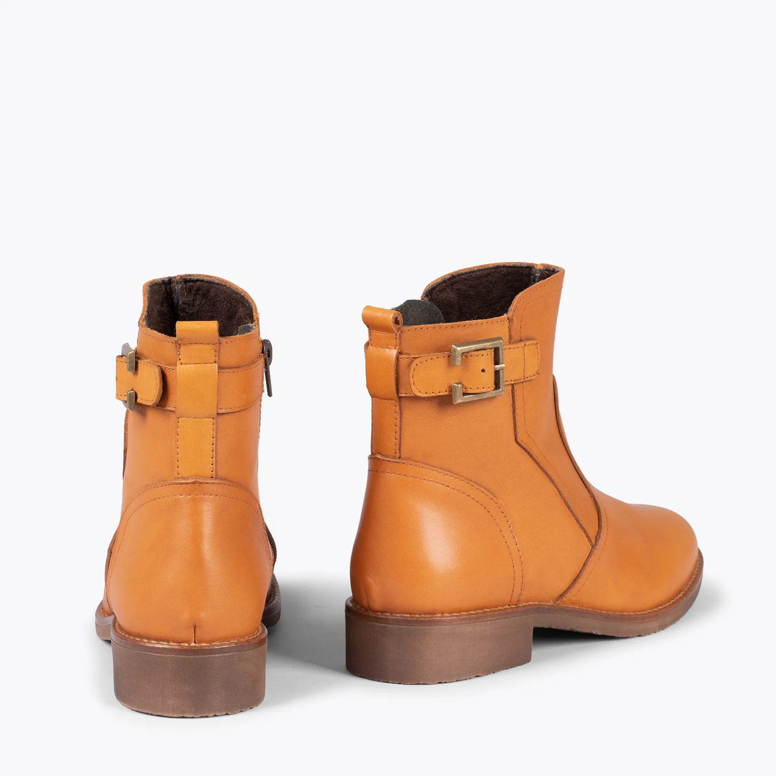 BIKER – Botines bajos con hebilla MARRÓN - Image 4