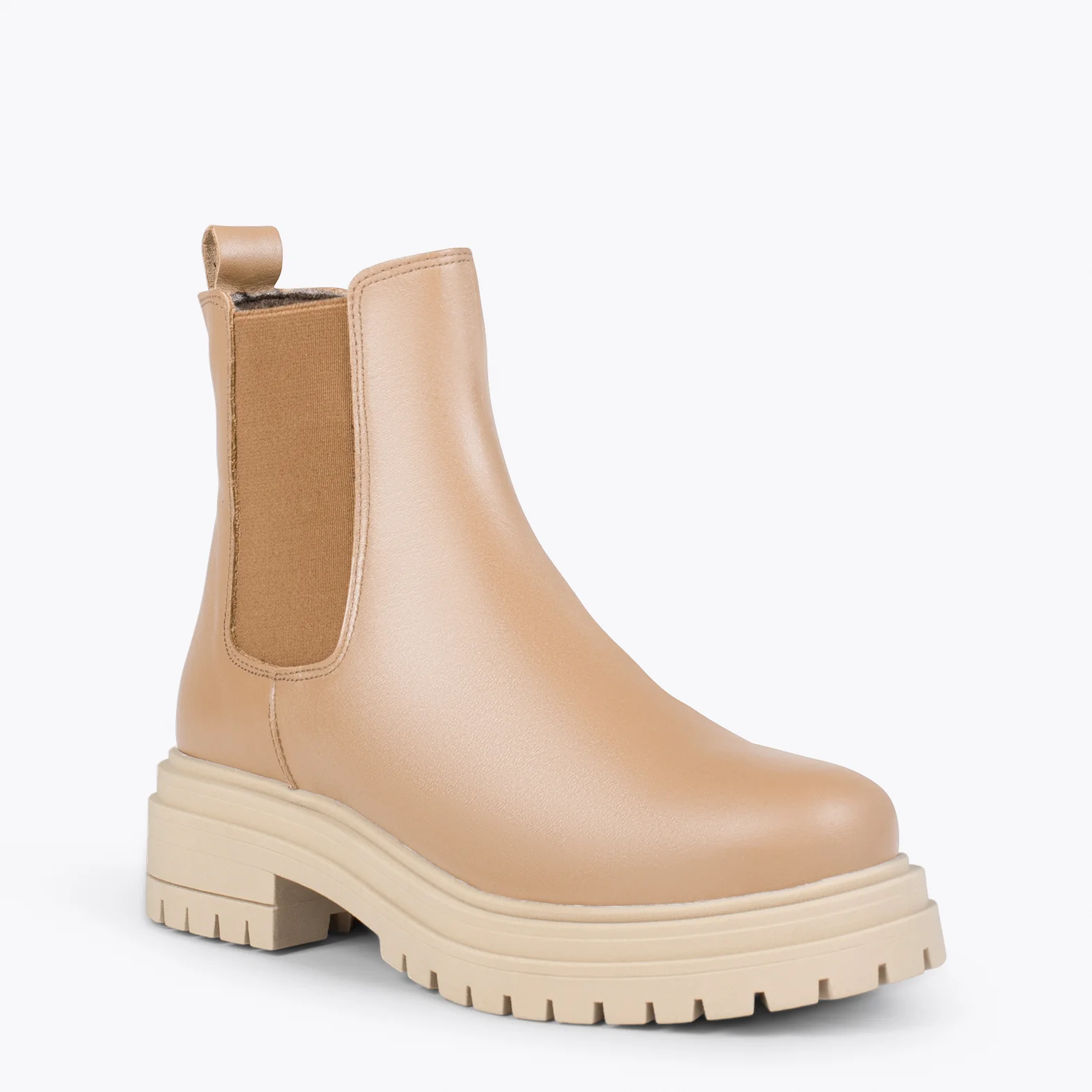 LEEDS – Botines de piel con plataforma NUDE - Image 2