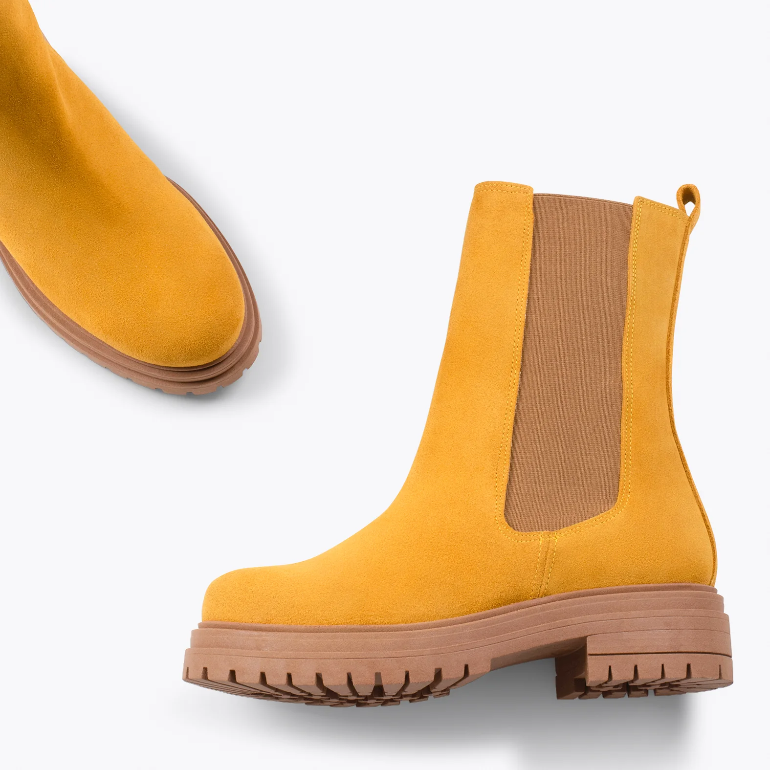 CAMBRIDGE Botines Chelsea MOSTAZA con plataforma track - Image 3
