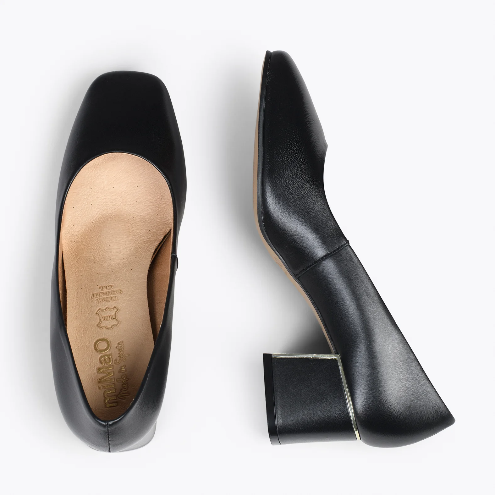 FEMME - Zapatos de tacón bajo con puntera ancha NEGRO - Image 3