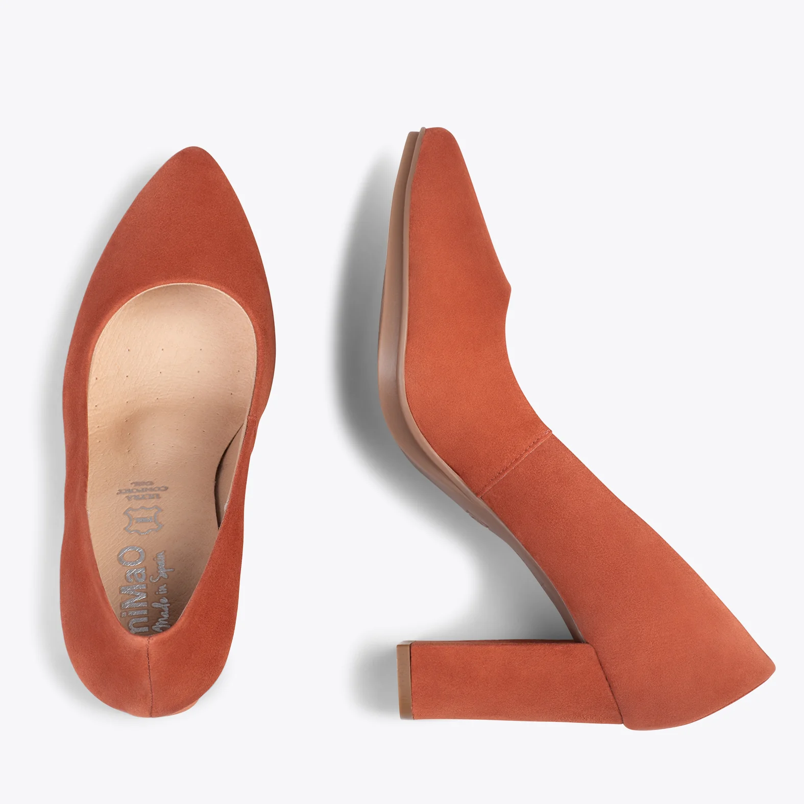 URBAN – Zapatos de tacón alto de ante TEJA - Image 3