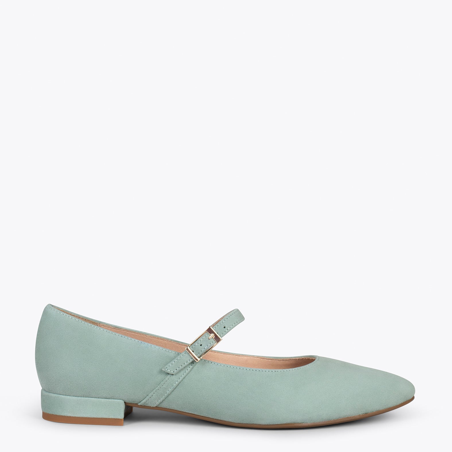 MERCEDITAS - Zapatos planos con hebilla VERDE AGUA