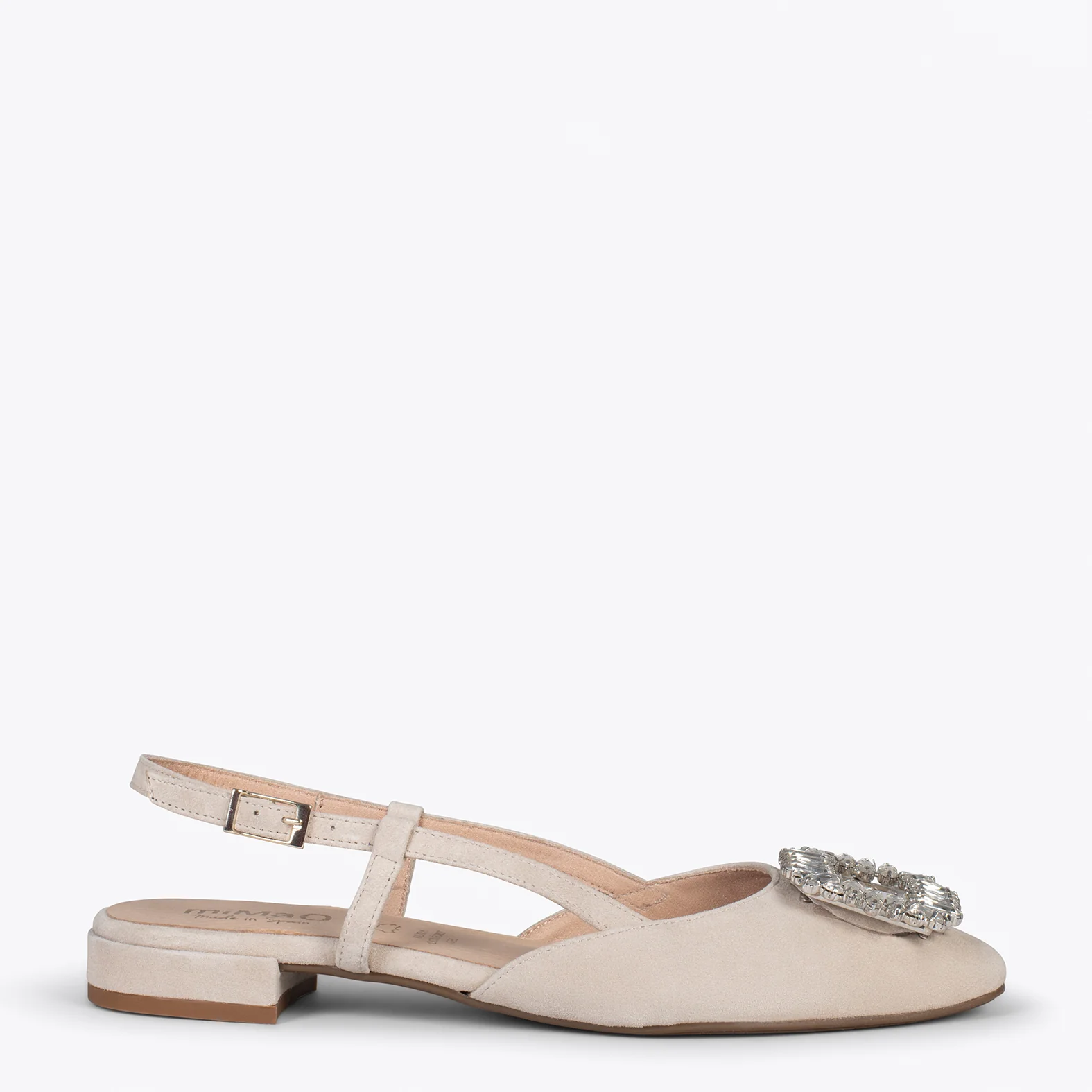 BRUNCH CRISTAL - Zapatos planos destalonados con adorno de cristal TAUPE