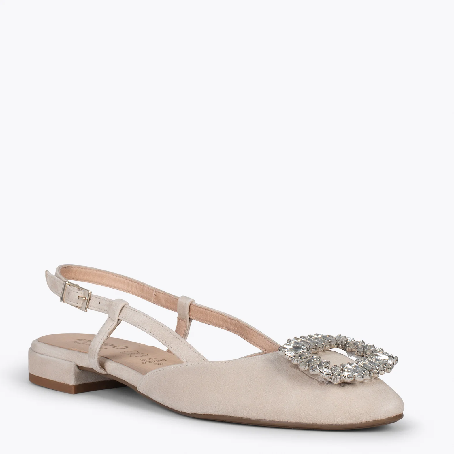 BRUNCH CRISTAL - Zapatos planos destalonados con adorno de cristal TAUPE - Image 2